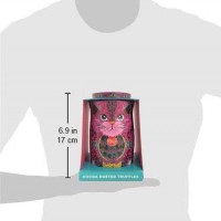 Cutie metalica cu trufe din ciocolata neagra Monty Bojangles Persian Pink Cat Choccy Scoffy 135g